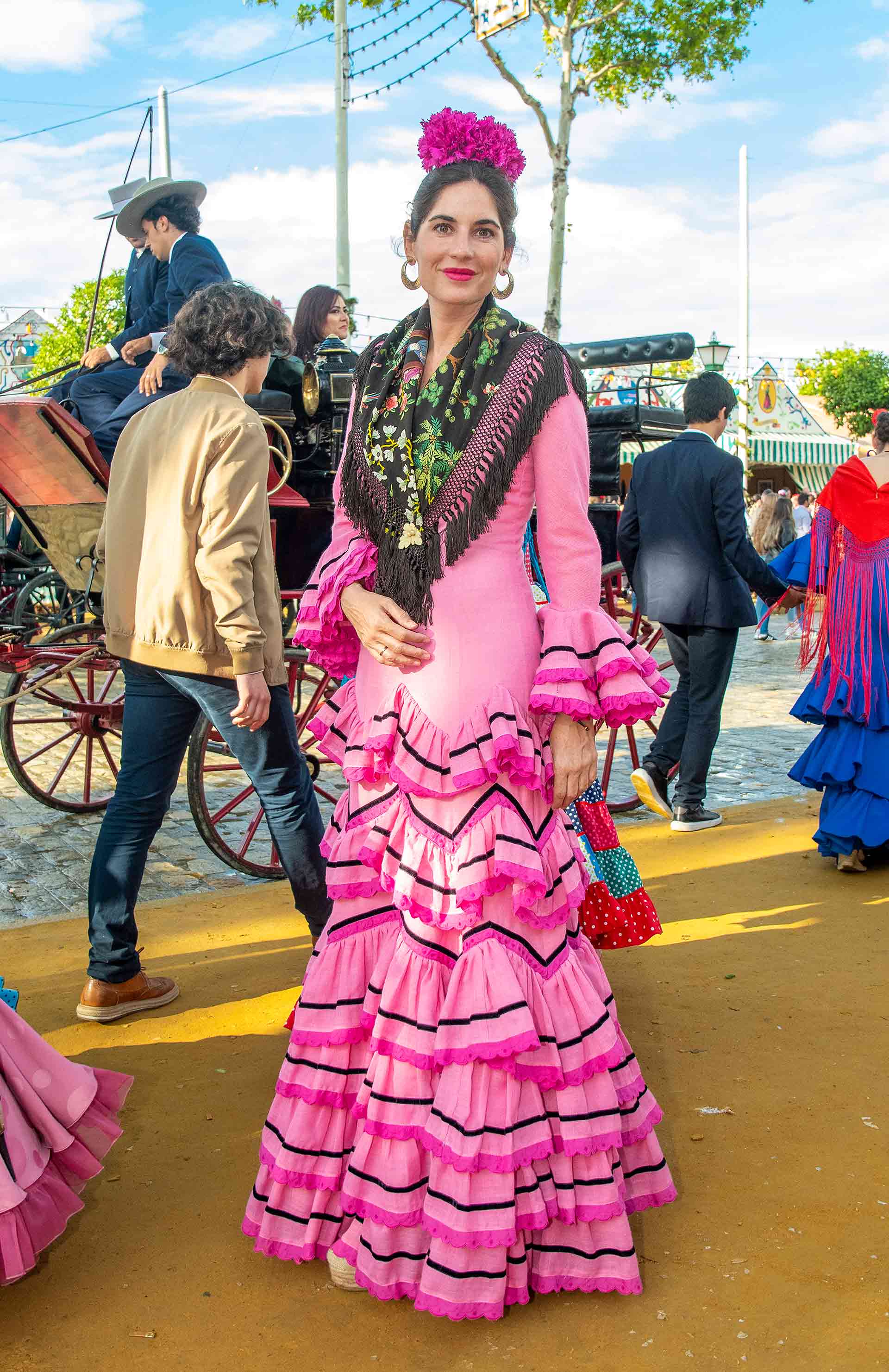 Mar Flores, espectacular vestida de flamenca en la Feria de Abril
